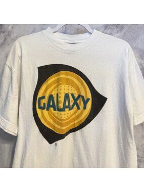 Vintage 90s Los Angeles Galaxy T Shirt White Y2K Soccer Tee Large